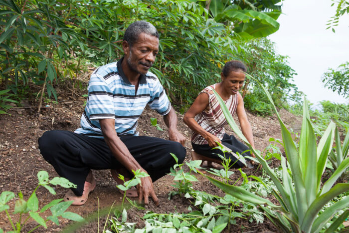 Guilermino and Marcelina da Costa, after years of skipping meals to ensure their children had enough to eat, are finally able to enjoy three nutritious meals a day. ©Tom Greenwood/CARE